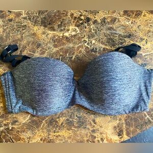 PINK Victoria's Secret Heathered Black Strapless Bra